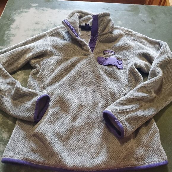 Patagonia grey&purple re-tool snap-t pullover sz Small - Picture 1 of 4